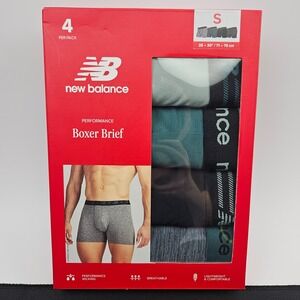 New Balance Mens Performance Boxer Briefs 4 Pack Size S Waist 28-30 Colors New
